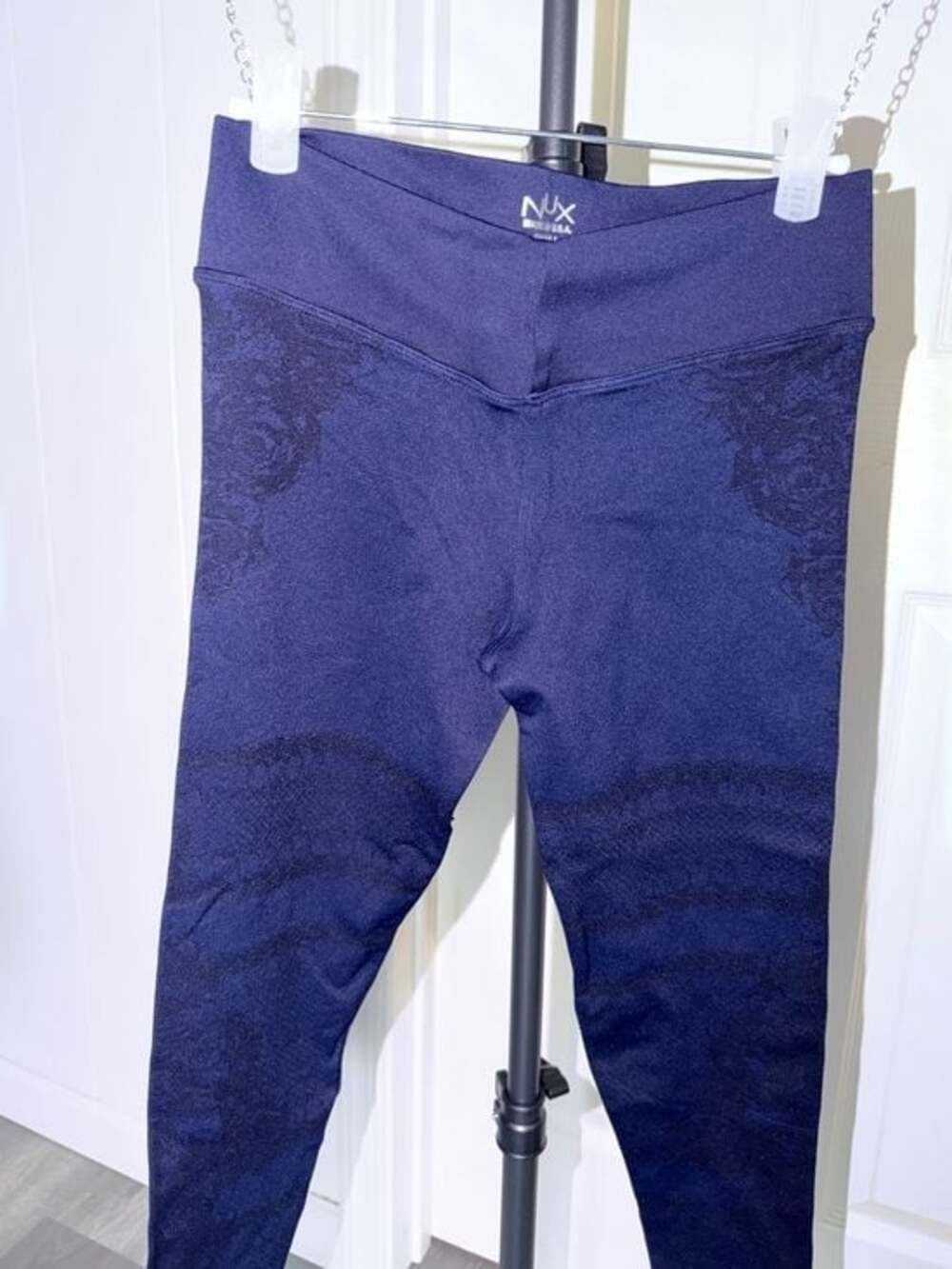 NUX Navy Blue Kids Leggings with Subtle Texture